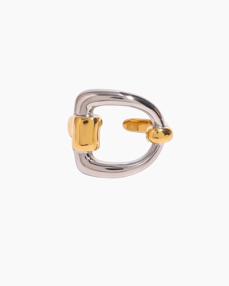 Two Tone Buckle Adjustable Ring
