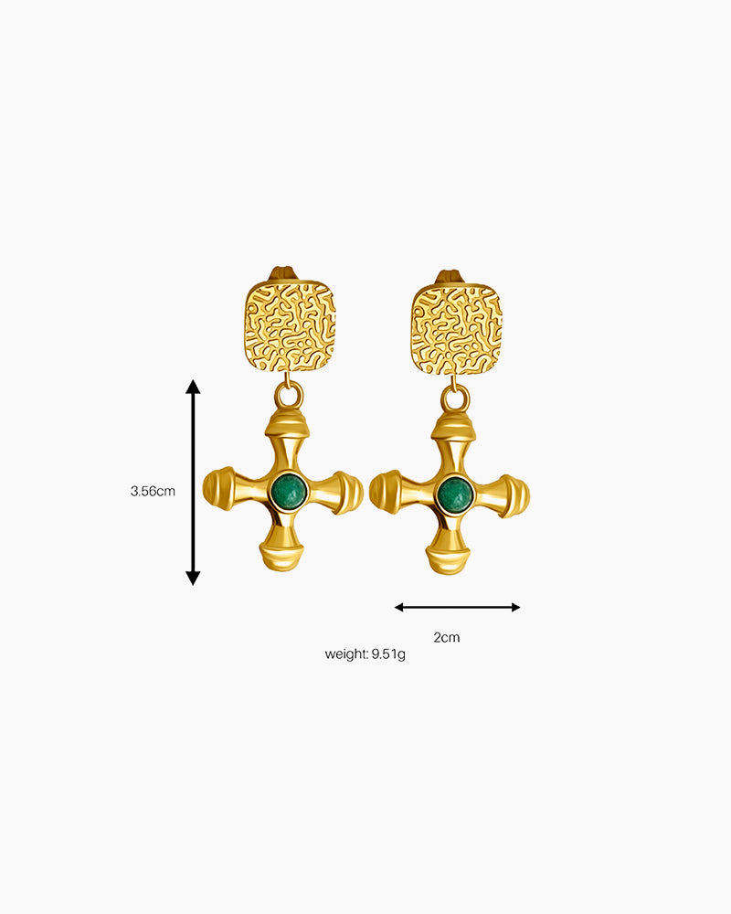 Stefani Earrings | Green Tiger Stone