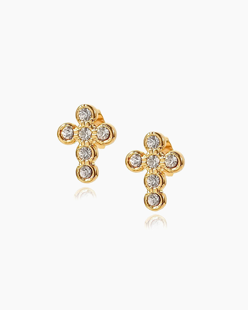 Cross CZ Studs