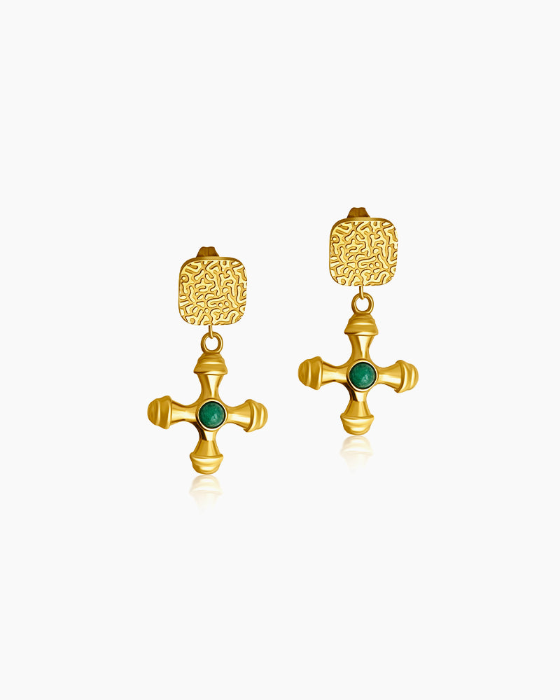 Stefani Earrings | Green Tiger Stone