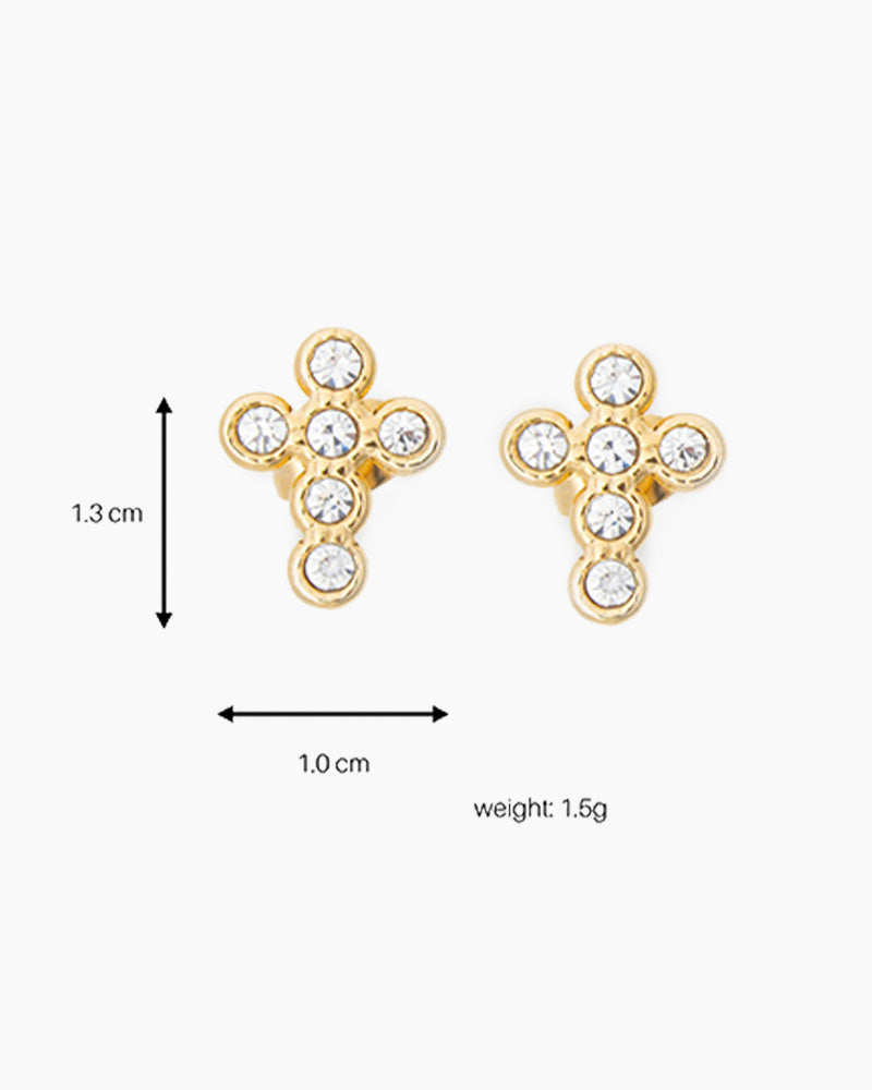 Cross CZ Studs