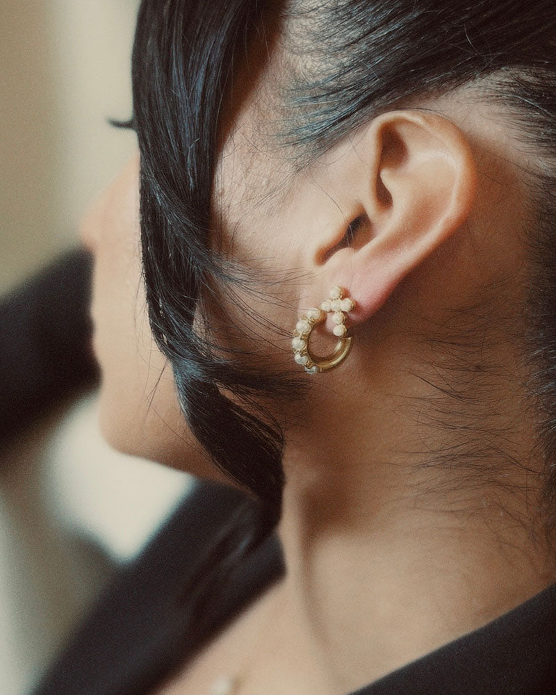 Cross Pearl Studs