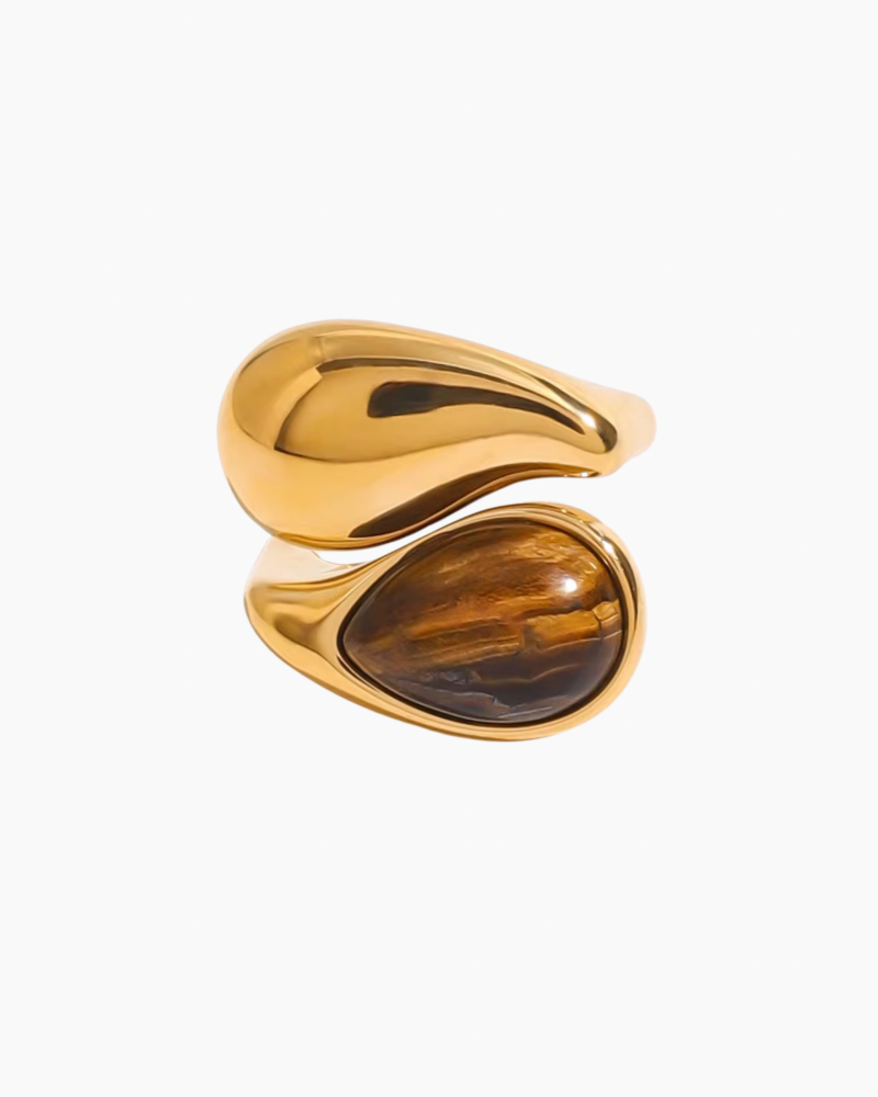 Brown Tiger Eye Adjustable Ring