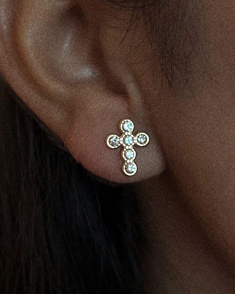 Cross CZ Studs