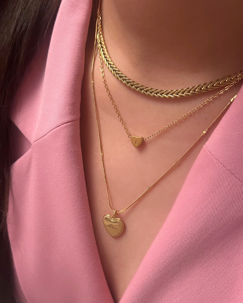 Mini Heart Initial Necklace