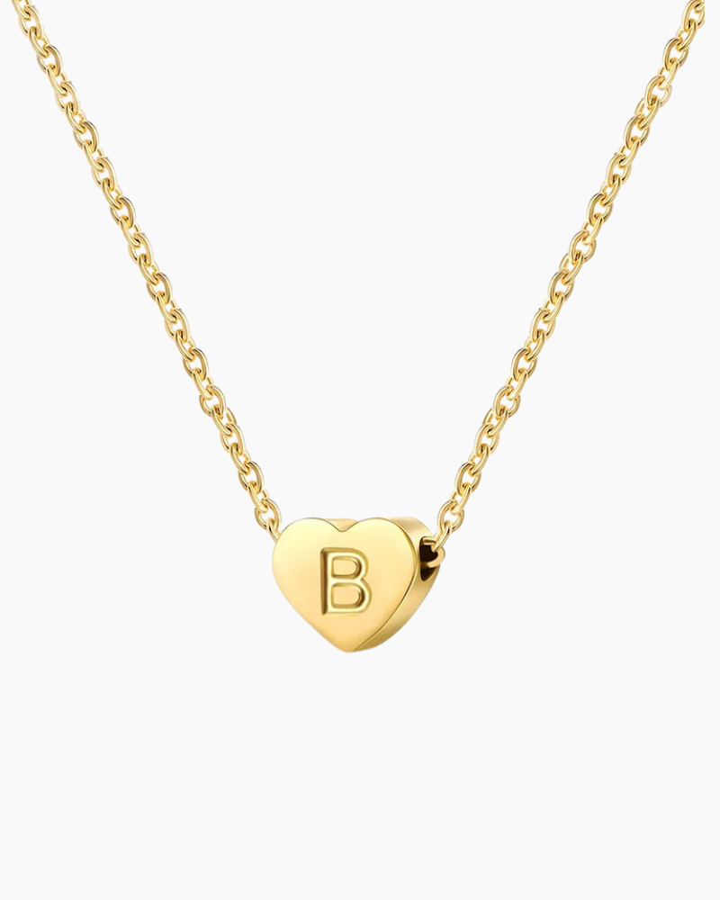 Mini Heart Initial Necklace