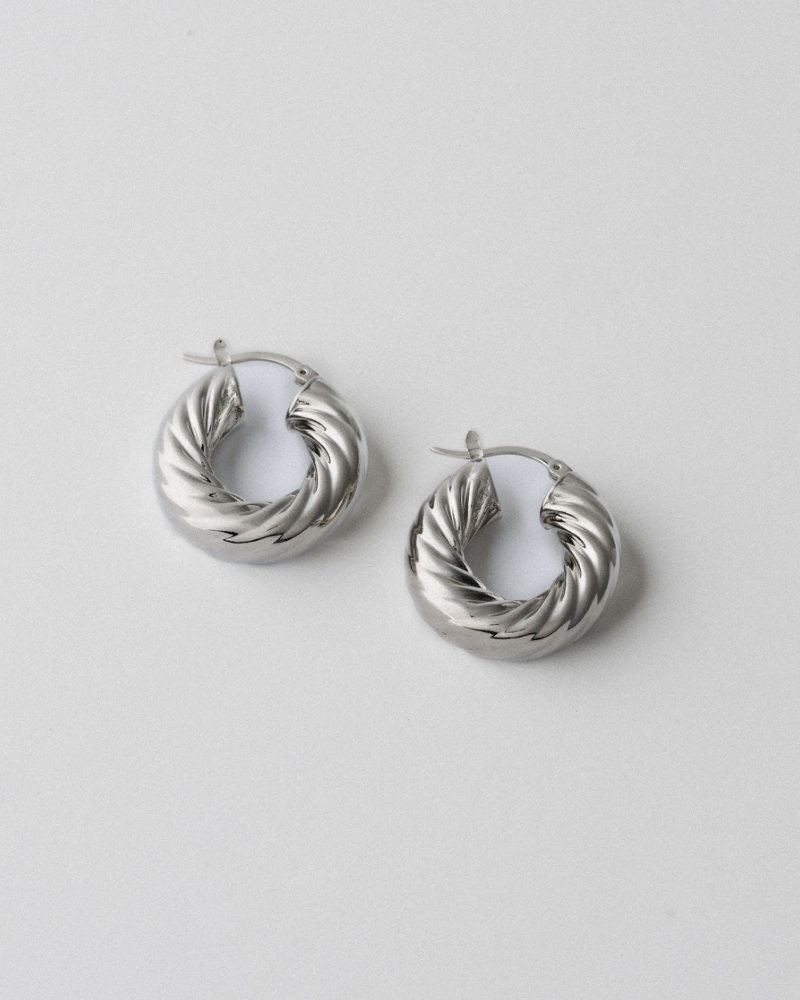Silver Aurora Hoops