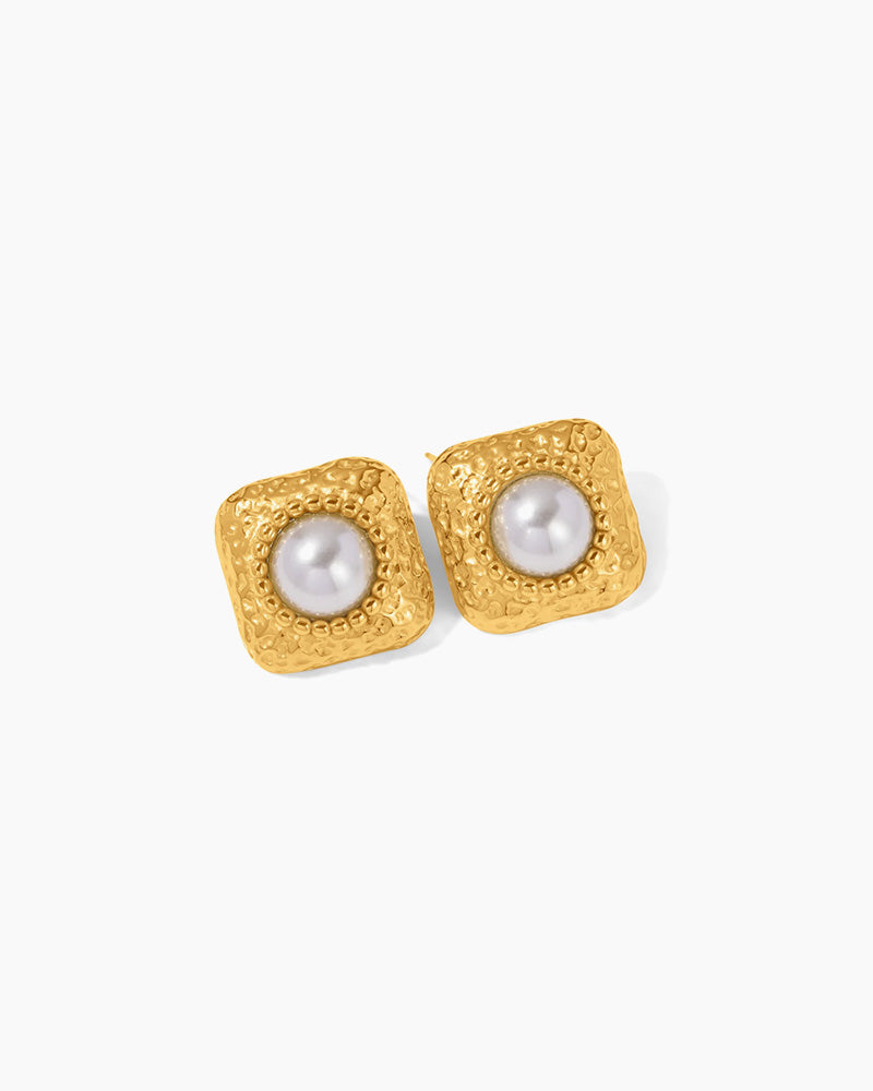 Vintage Square Pearl Earrings
