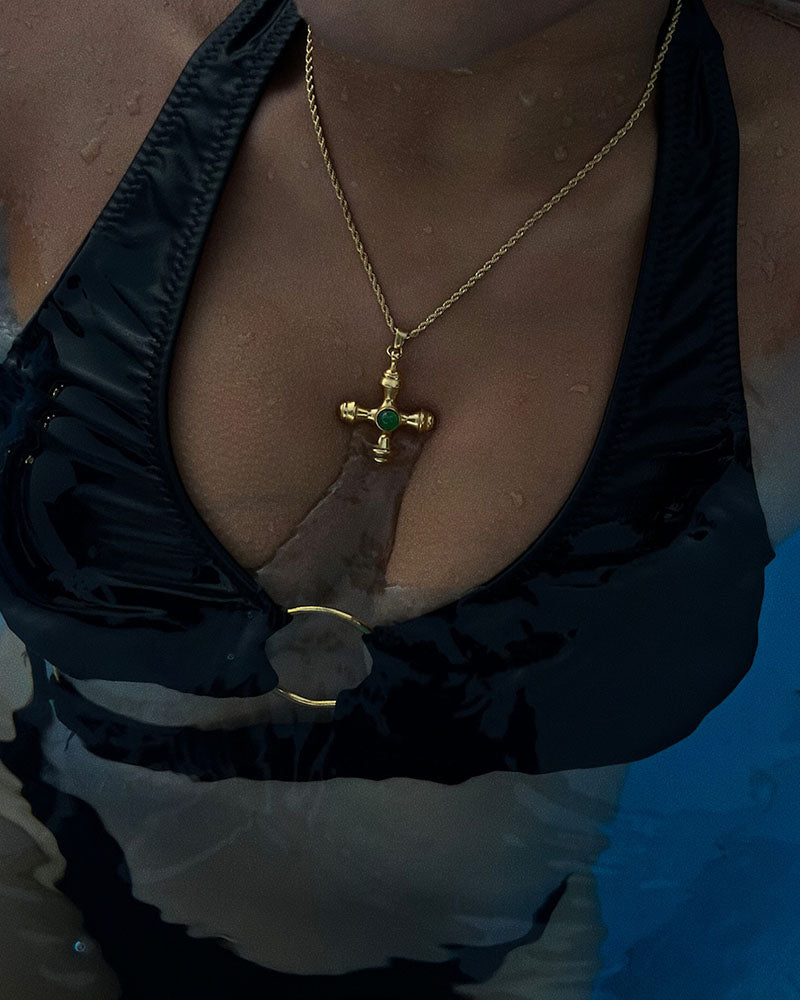 Golden Glory Necklace | Green Tiger Stone