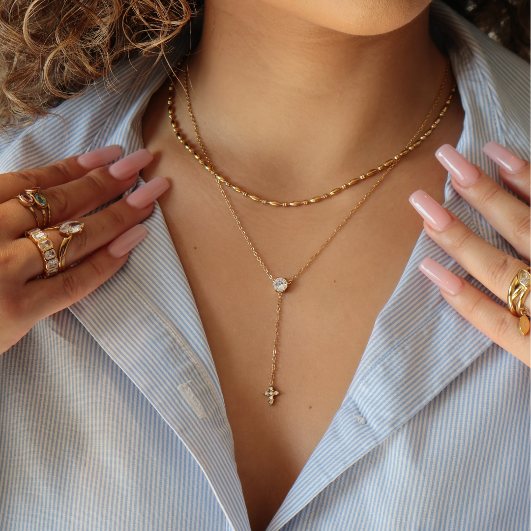 Adornia Lariat Cross Necklace
