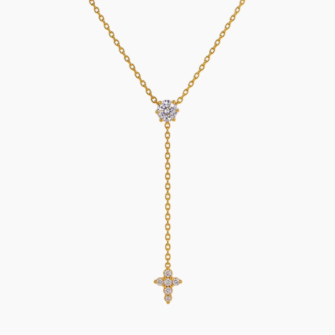Adornia Lariat Cross Necklace