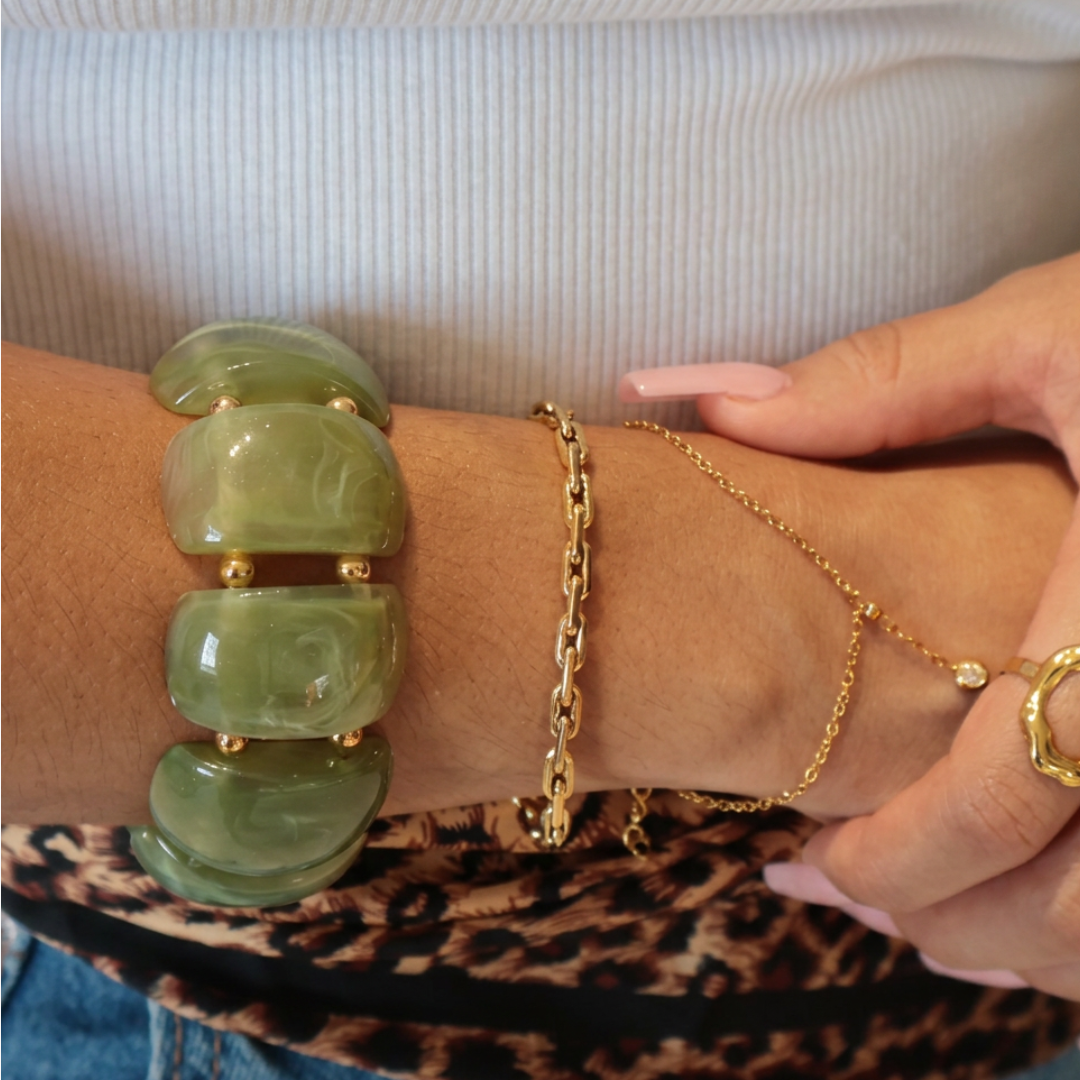Verde Paraíso Resin Bracelet