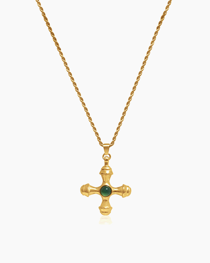 Golden Glory Necklace | Green Tiger Stone