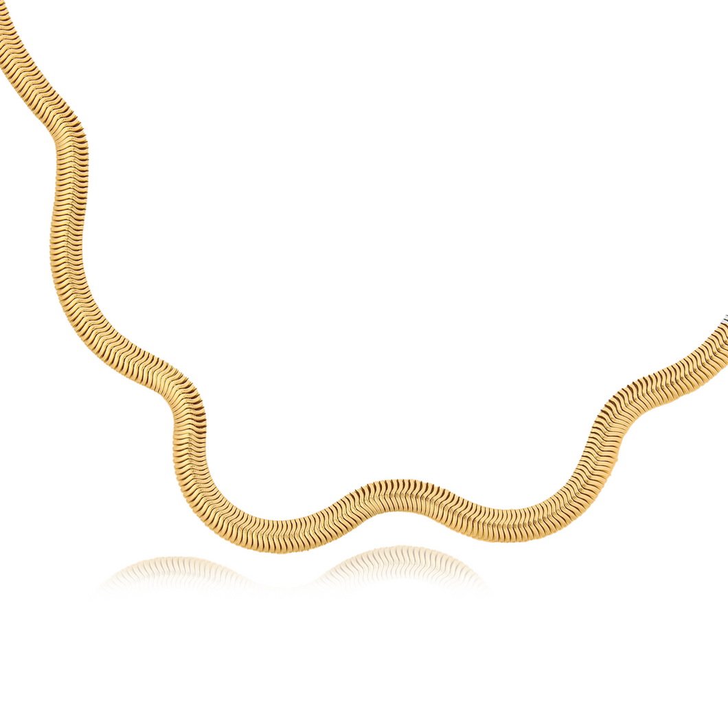 Mia Herringbone Necklace | Gold