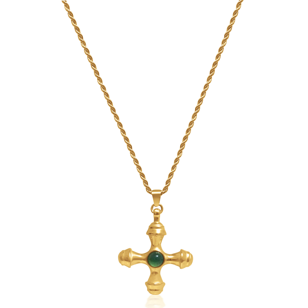 Golden Glory Necklace | Green Tiger Stone